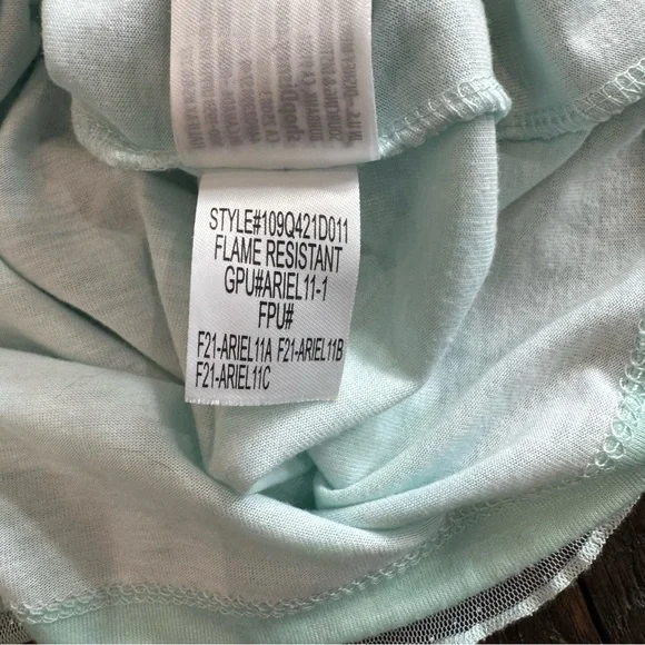 Disney Little Mermaid Nightgown Aqua Teal Girls Size 4 Pajamas PJ Dress - Picture 7 of 7